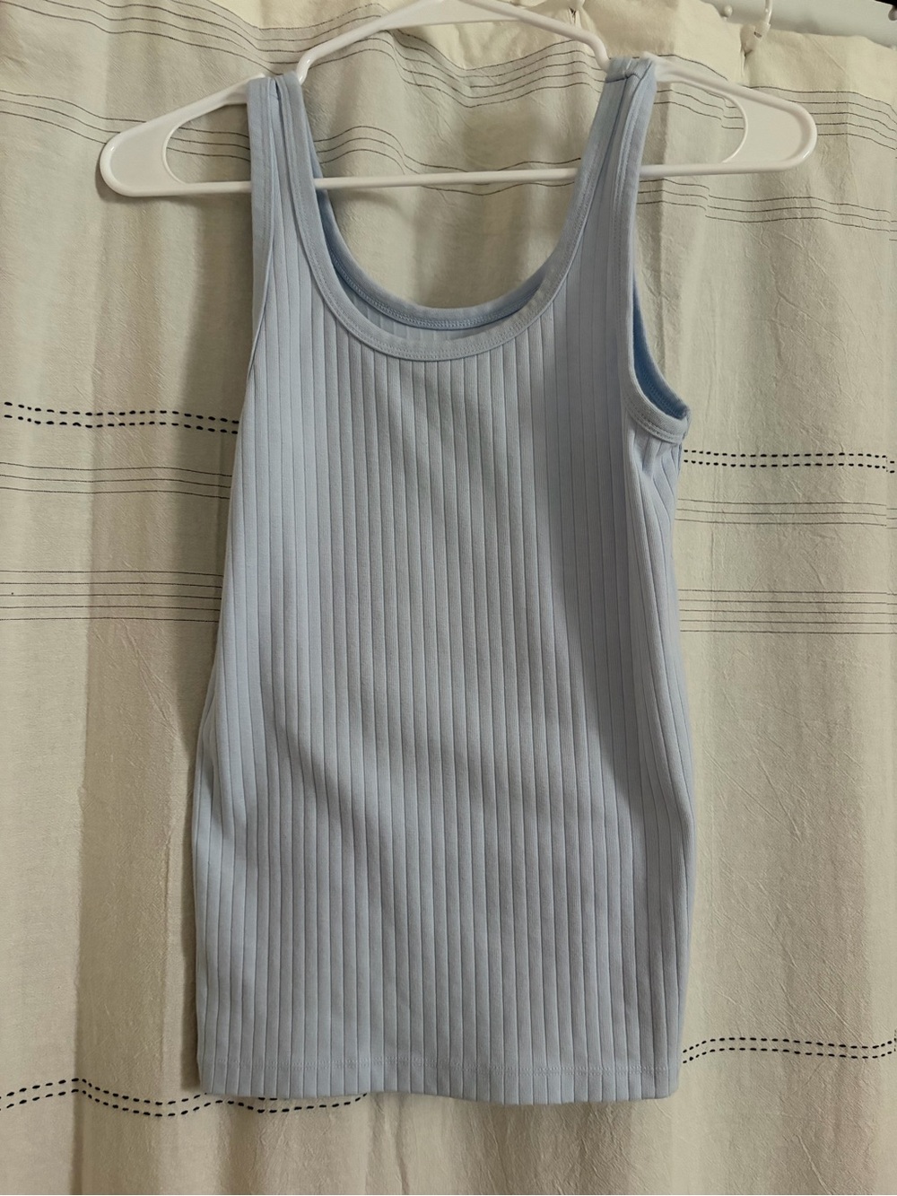 Aerie Ribbed Scoop Neck Tank Top - Light Blue